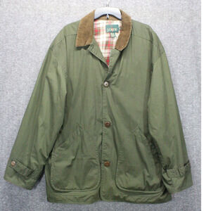 Vintage J. Crew Chore Coat Oarsman Men's XL Green Flannel Lined Field Jacket